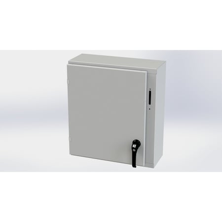 Saginaw Control & Engineering 2 Point Latch with Padlock Handle Electrical Enclosures, 24 in H, 8 in D, 21.38 in W, Carbon Steel SCE-24XEL2108LPLG